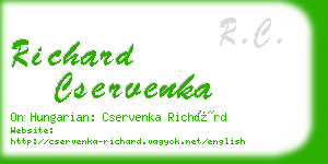 richard cservenka business card